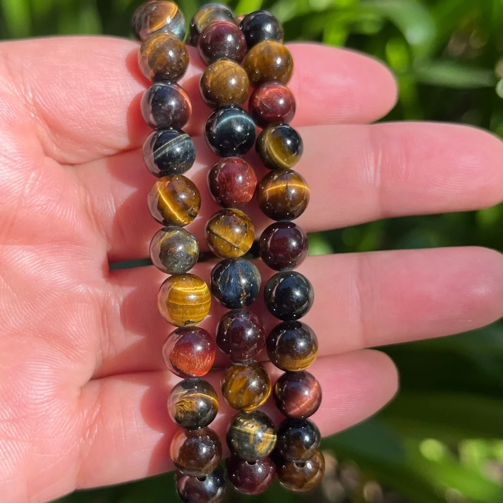 8mm‎ stretchable rainbow tiger eye bracelet